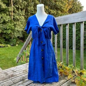 Marina Gigli ⎮ Blue linen dress